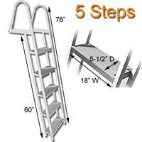 5 Step Traditional Dock or Pontoon Ladder - PontoonBoatTops.com
